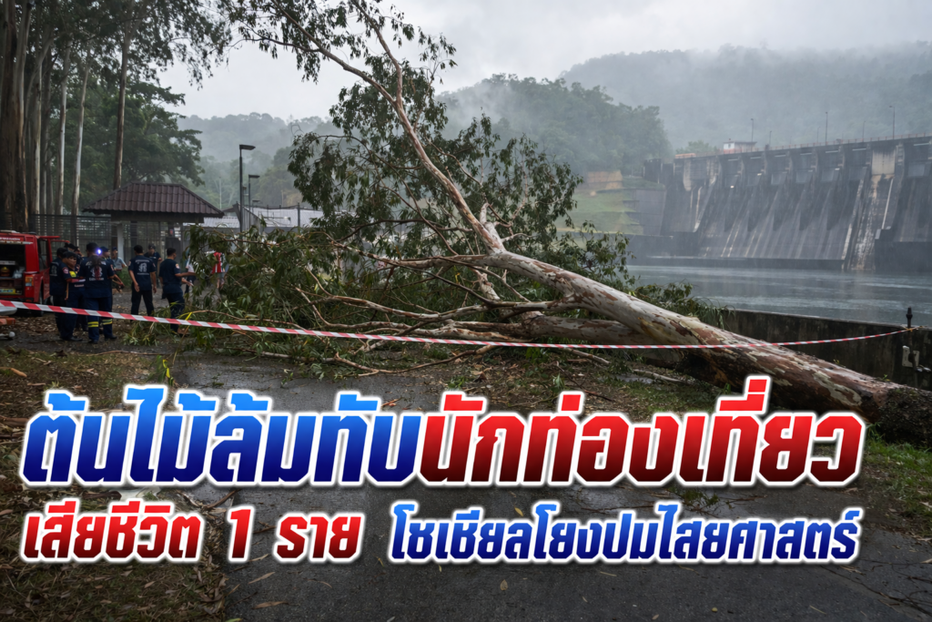 ต้นยูคาพัดทับนักท่องเที่ยว เขื่อนลำนางรอง — เสียชีวิต 1 ราย โซเชียลตั้งคำถามเรื่องไสยศาสตร์