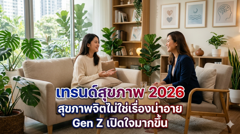 เทรนด์สุขภาพ 2026: “สุขภาพจิต” ไม่น่าอายอีกต่อไป — Gen Z เปิดใจพูดถึงนักจิตวิทยา