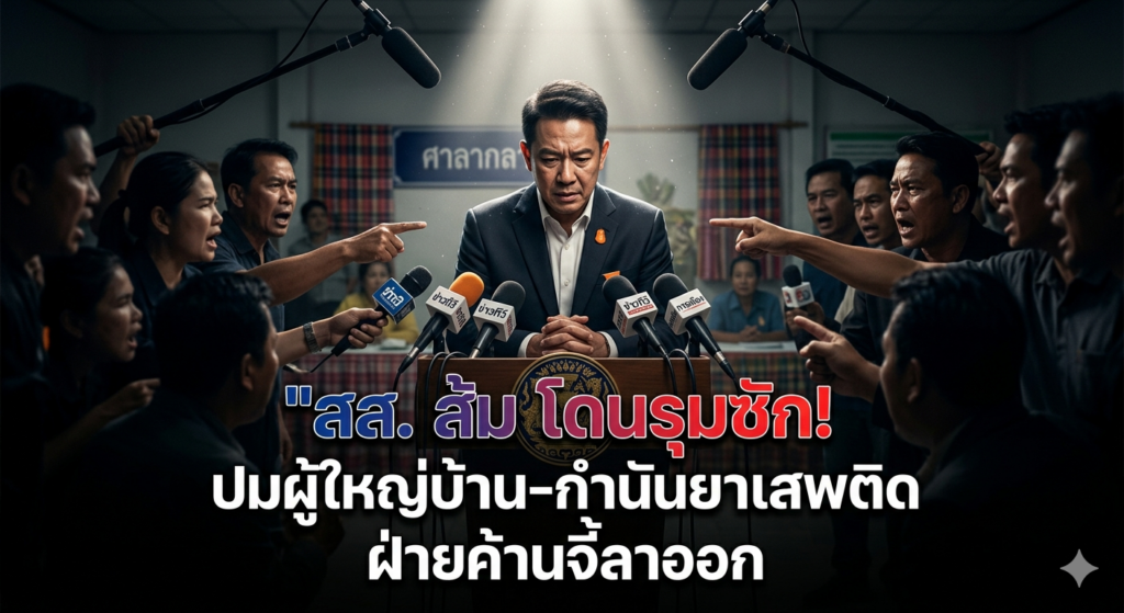 “สส. ส้ม” โดนรุมซักเรื่องผู้ใหญ่บ้าน-กำนันยาเสพติด — ฝ่ายค้านจี้ลาออก