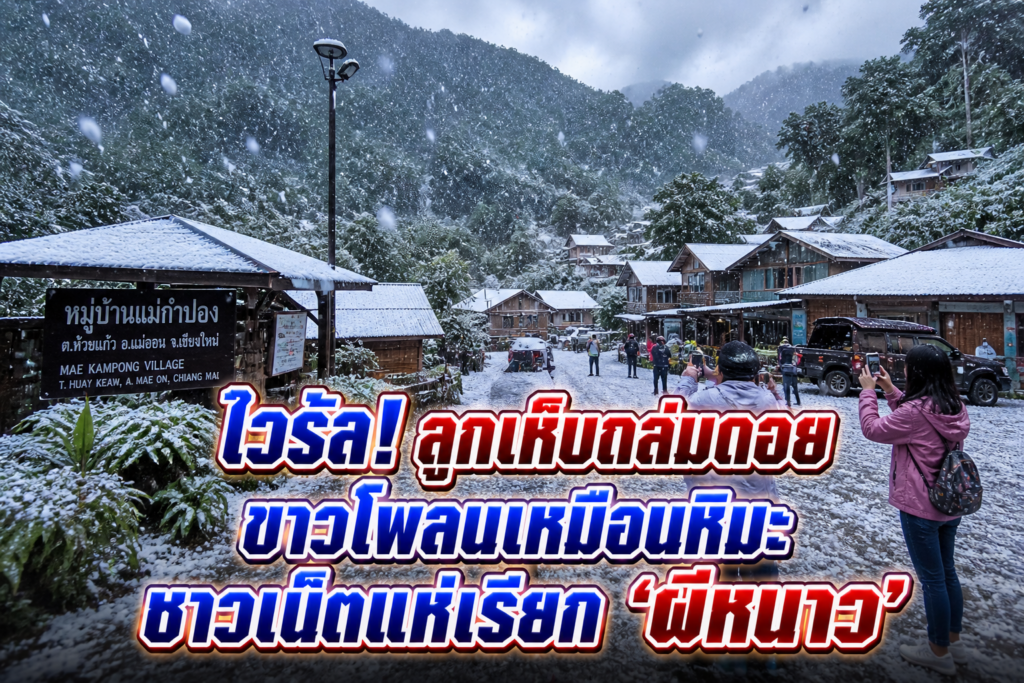 ไวรัล! คลิปพายุลูกเห็บดอยอ่างขาง “ขาวโพลนเหมือนหิมะ” คนแห่แคปชั่นผีหนาว