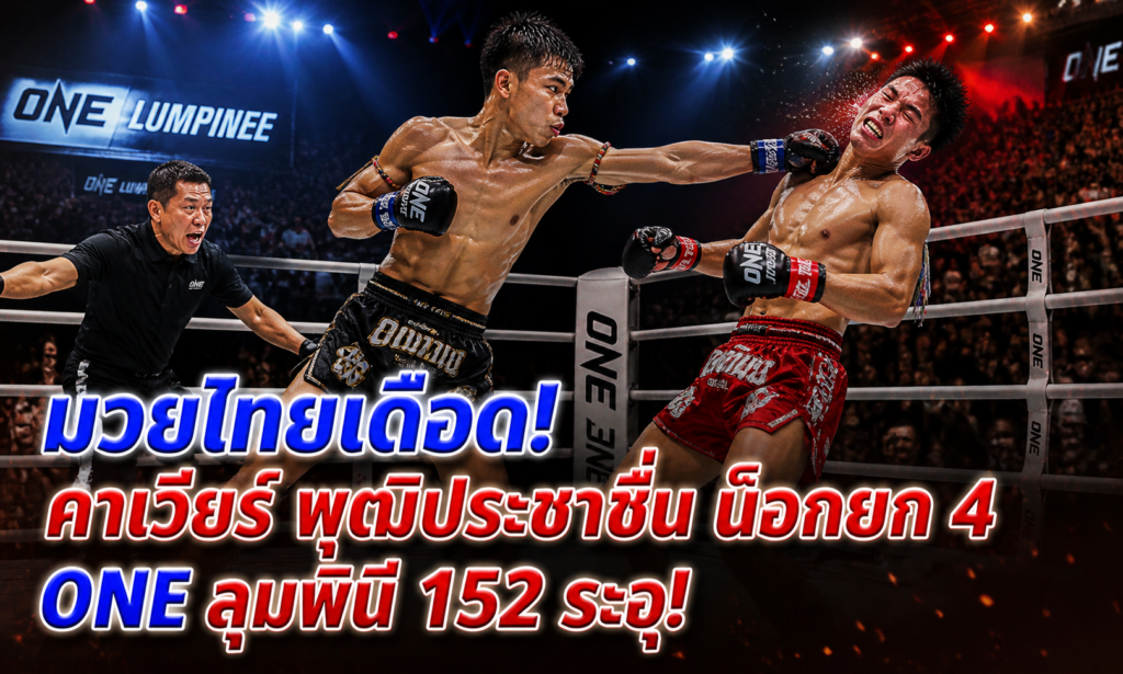 มวยไทยเดือด! “คาเวียร์ พุฒิประชาชื่น” น็อกยก 4 — ONE ลุมพินี 152 ก็ร้อนไม่แพ้กัน